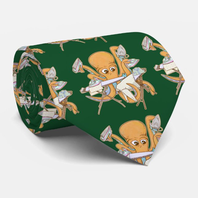 Kraken bügeln, überwältigt von der Arbeit. Krawatte (Gerollt)