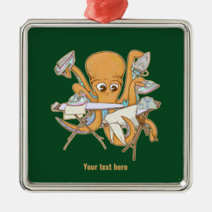 Kraken bügeln, überwältigt von der Arbeit. Ornament Aus Metall