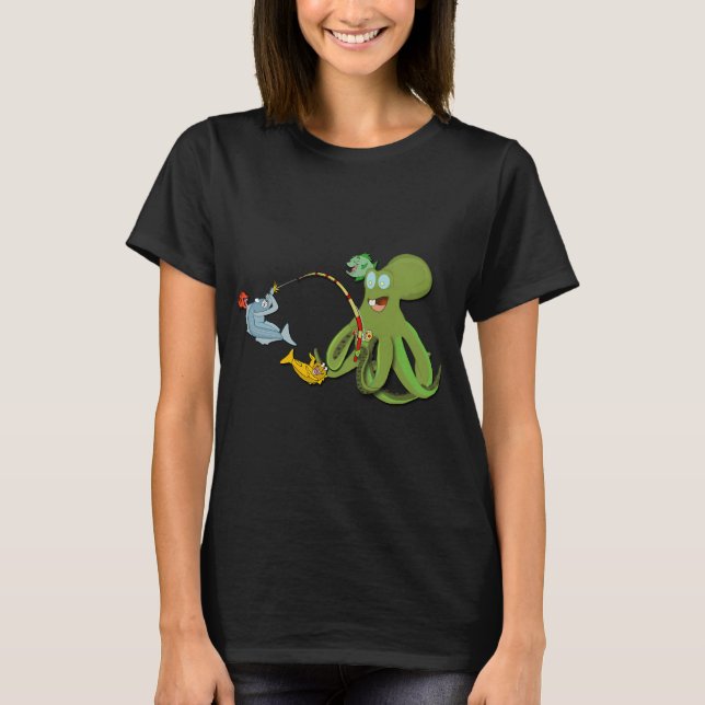 Kraken-Cartoon T-Shirt (Vorderseite)