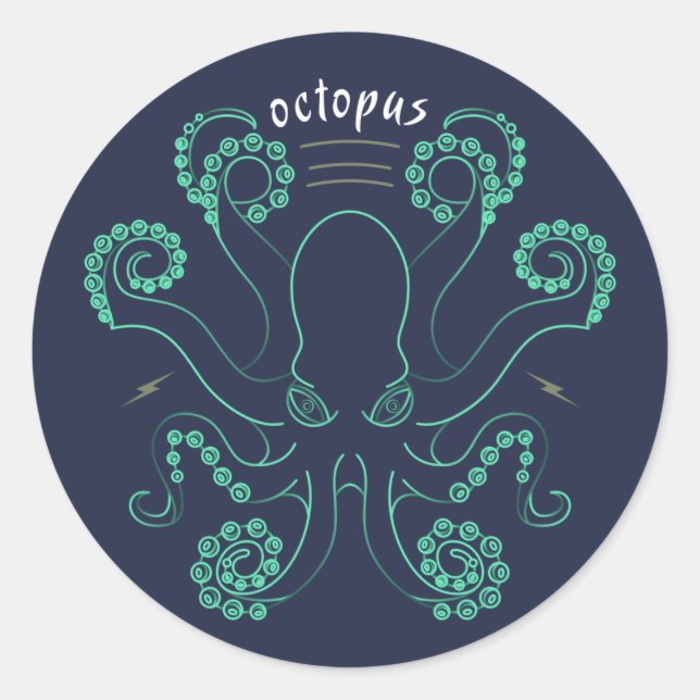 Kraken Cephalopod Tentacles Runder Aufkleber (Vorderseite)