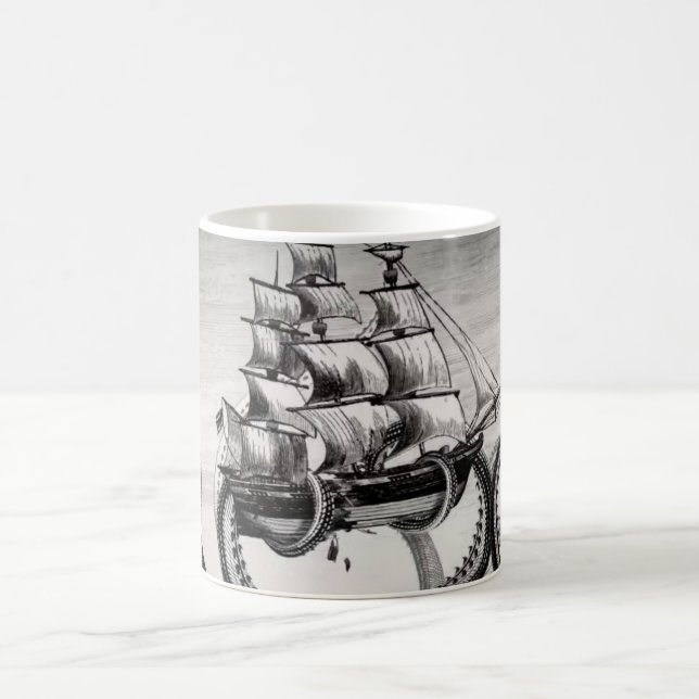 Kraken, das Piraten-/Segeln-Schiffs-Weiß-Tasse Tasse (Mittel)
