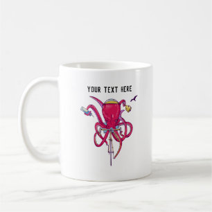 Kraken Fahrrad fahren Kaffeetasse