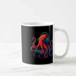 Kraken Gaming mit Kopfhörern Lustige Videospiele G Kaffeetasse