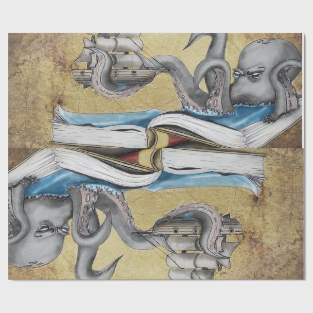 Kraken Geschenkpapier (Flach)