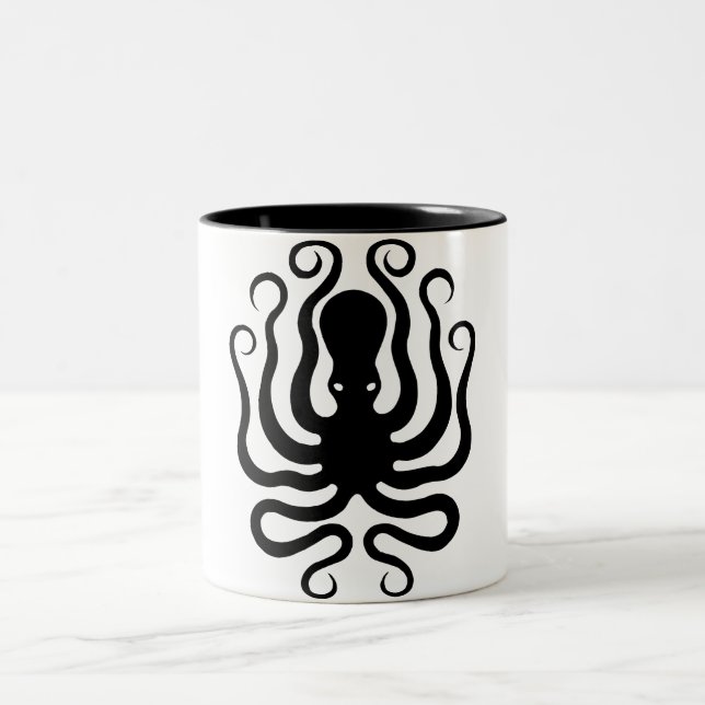Kraken, griechisches Reliefdesign Zweifarbige Tasse (Mittel)