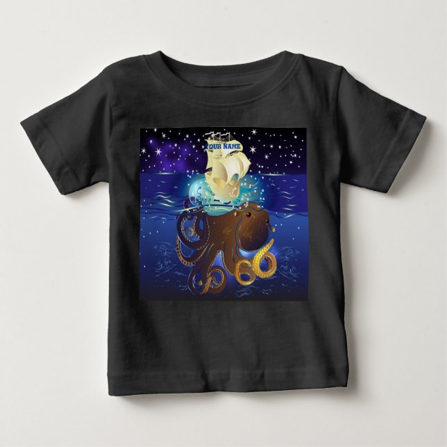 Kraken Groß und Caravella Baby T-shirt (Vorderseite)