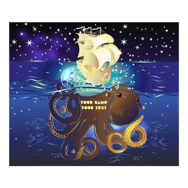 Kraken Groß und Caravella Fotodruck (Vorne)