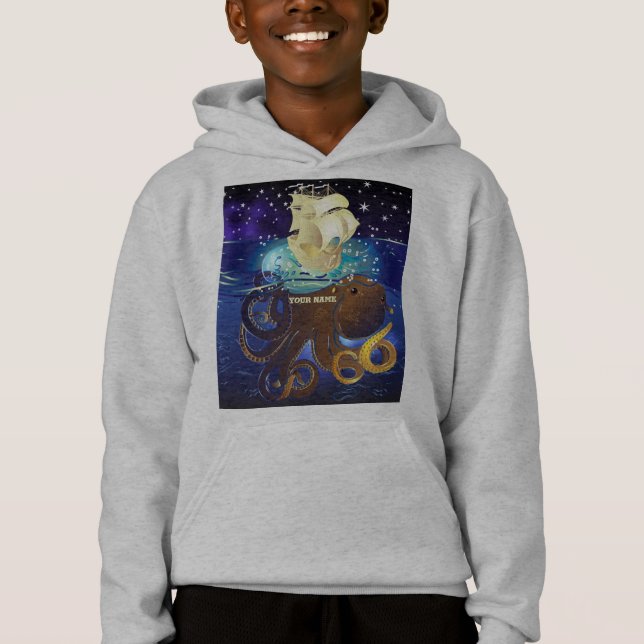 Kraken Groß und Caravella Hoodie (Vorderseite)