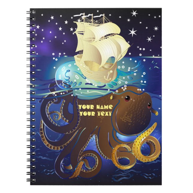 Kraken Groß und Caravella Notizblock (Vorderseite)