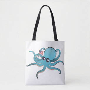 Kraken hält die amerikanische Flagge