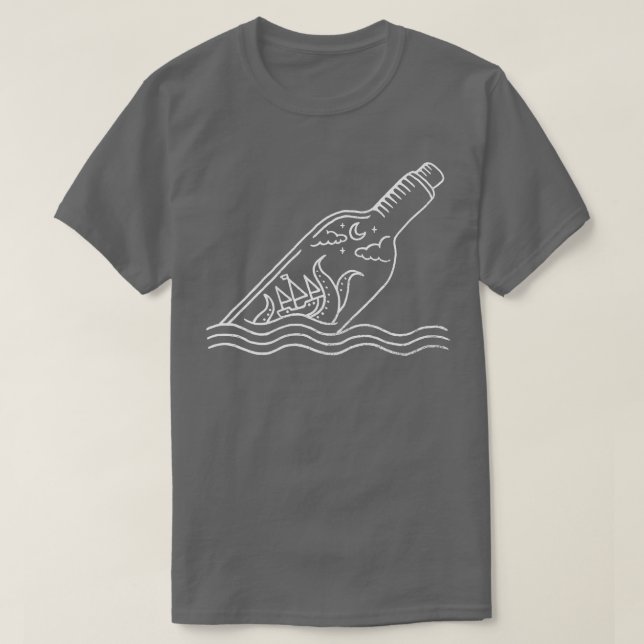 Kraken in Flasche T-Shirt (Design vorne)
