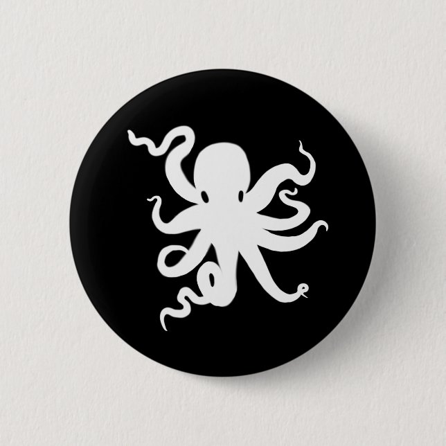 Kraken-Knopf des kleinen Kraken-Tintenfischs Button (Vorderseite)