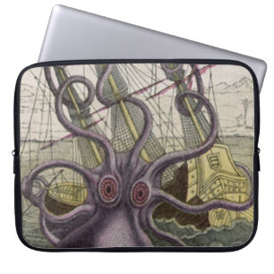 Kraken/Krake Eatting ein Piraten-Schiff, Farbe Laptopschutzhülle