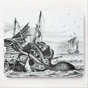 Kraken/Krake Eatting ein Piraten-Schiff, Mousepad