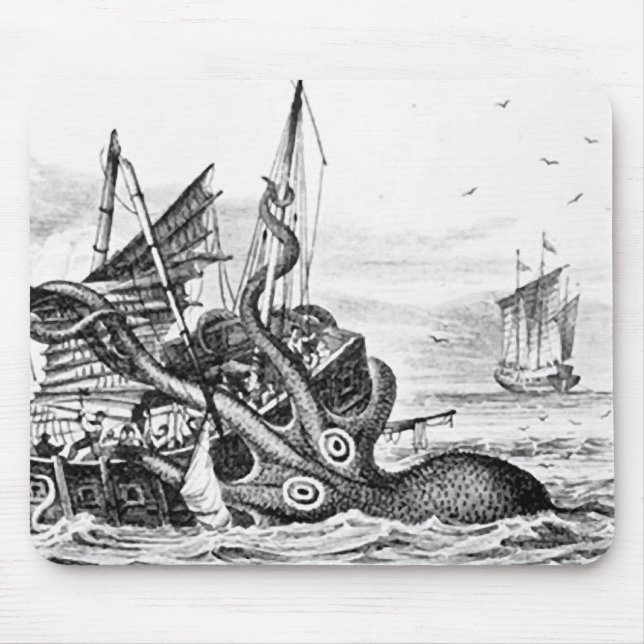 Kraken/Krake Eatting ein Piraten-Schiff, Mousepad (Vorne)