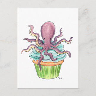 Kraken-Kuchen-Postkarte Postkarte