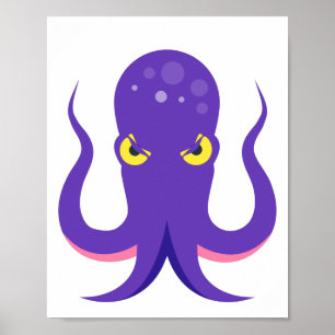 Kraken Lila Tintenfisch Poster