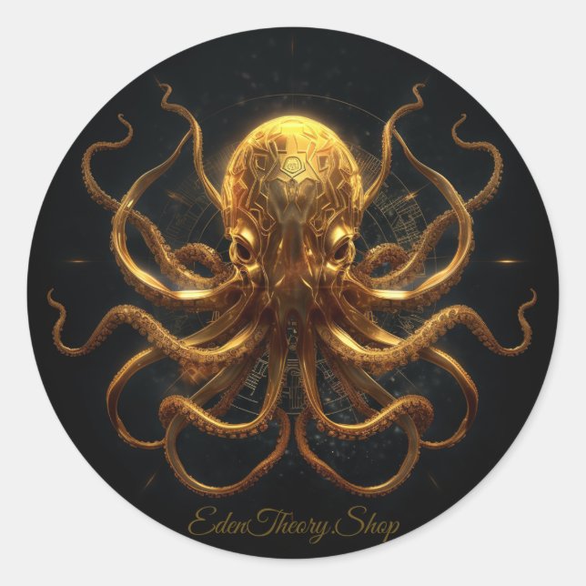 Kraken-Logo Runder Aufkleber (Vorderseite)