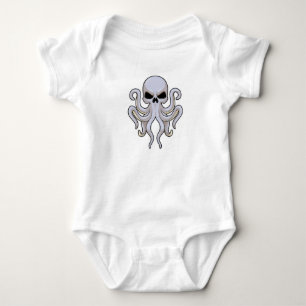 Kraken mit 8 Armen und Schädel Baby Strampler