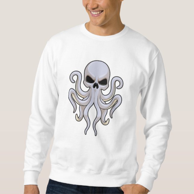 Kraken mit 8 Armen und Schädel Sweatshirt (Vorderseite)