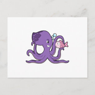 Kraken mit Fischen.PNG Postkarte