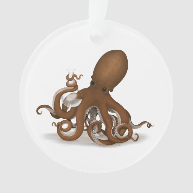 Kraken mit Flaschenkollusse Cephalopoden Steampunk Ornament (Vorderseite)