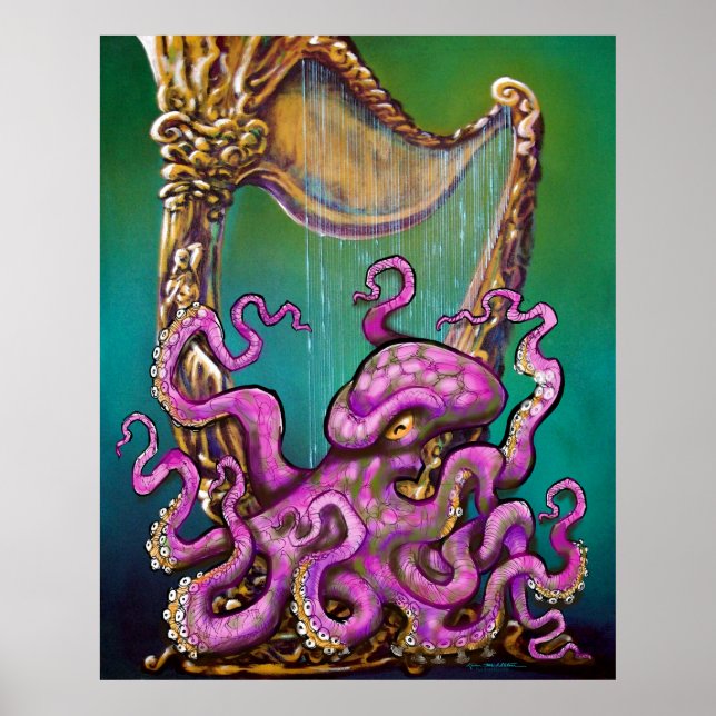 Kraken mit Harnposter Poster (Vorne)
