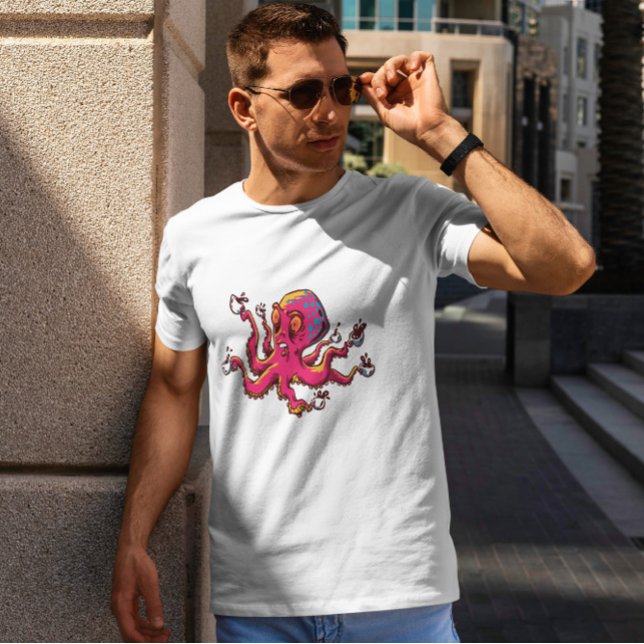 Kraken mit Kaffeekuchen T-Shirt (Von Creator hochgeladen)