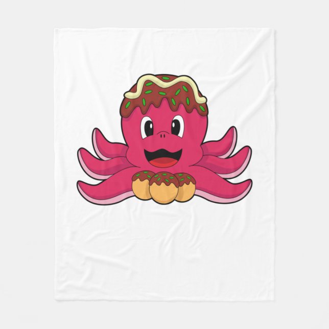 Kraken mit Kuchen Fleecedecke (Vorderseite)