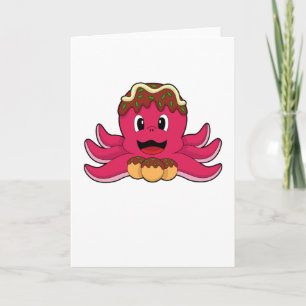 Kraken mit Kuchen Karte