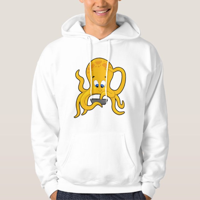 Kraken mit Laptop Hoodie (Vorderseite)