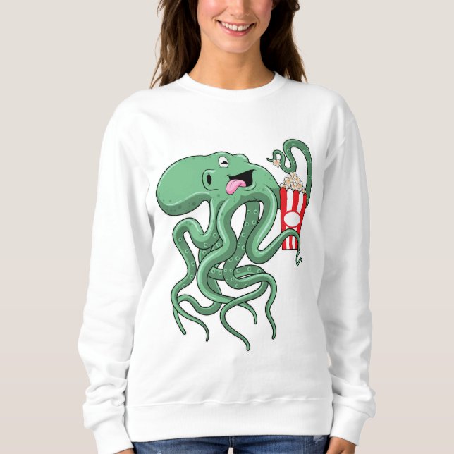 Kraken mit Popcorn Sweatshirt (Vorderseite)