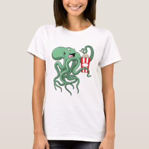 Kraken mit Popcorn T-Shirt