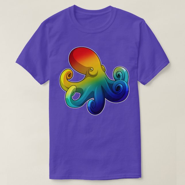 Kraken mit Regenbogen 2 T-Shirt (Design vorne)