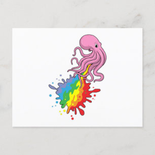 Kraken mit Regenbogen Postkarte
