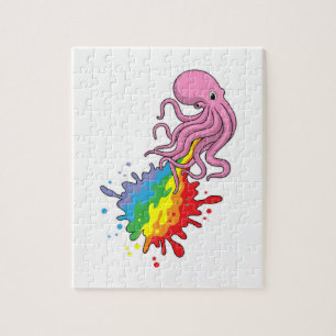 Kraken mit Regenbogen Puzzle