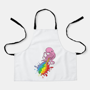 Kraken mit Regenbogen Schürze