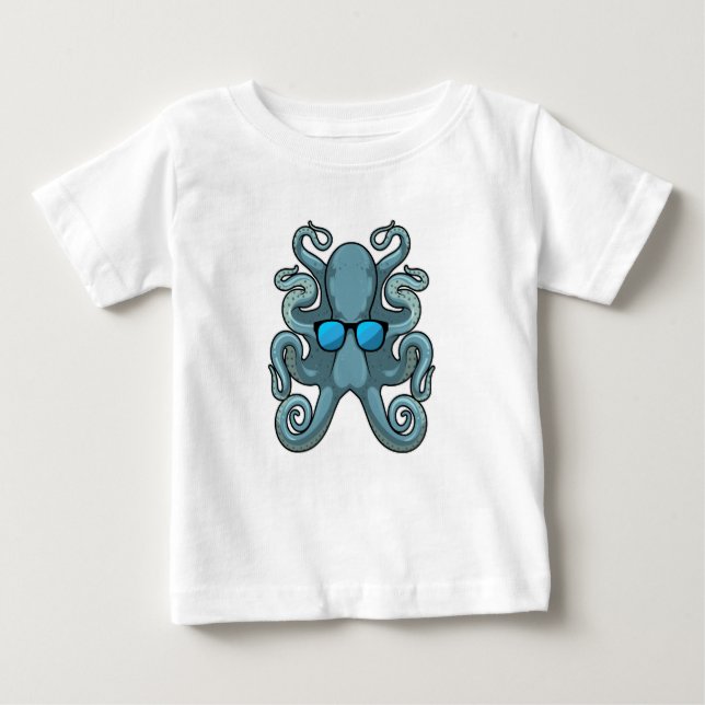Kraken mit Sonnenbrille Baby T-shirt (Vorderseite)