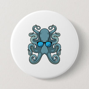 Kraken mit Sonnenbrille Button