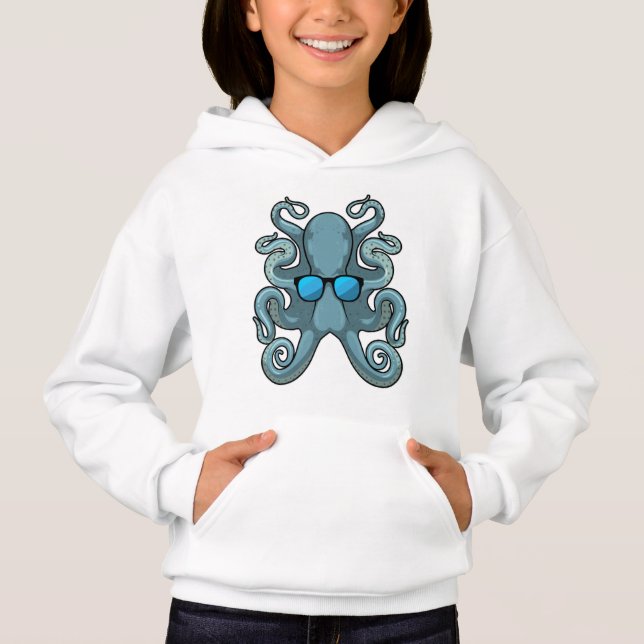 Kraken mit Sonnenbrille Hoodie (Vorderseite)