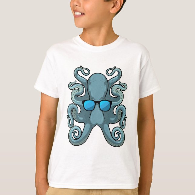 Kraken mit Sonnenbrille T-Shirt (Vorderseite)