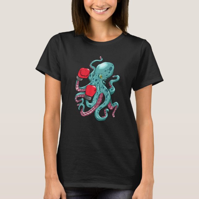 Kraken Octopus Boxhandschuhe Unterwasserwelt T-Shirt (Vorderseite)