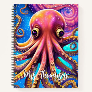 Kraken Octopus mit Personalisiertem Namen Notizbuch