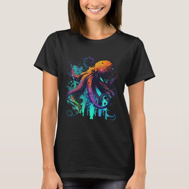 Kraken Octopus Sailing Ocean T-Shirt (Vorderseite)