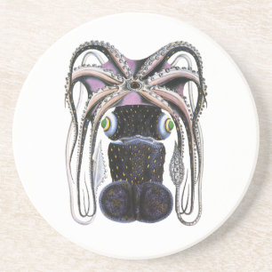 Kraken oder Riesenkalf, Vintage Meeresleben Tier Untersetzer