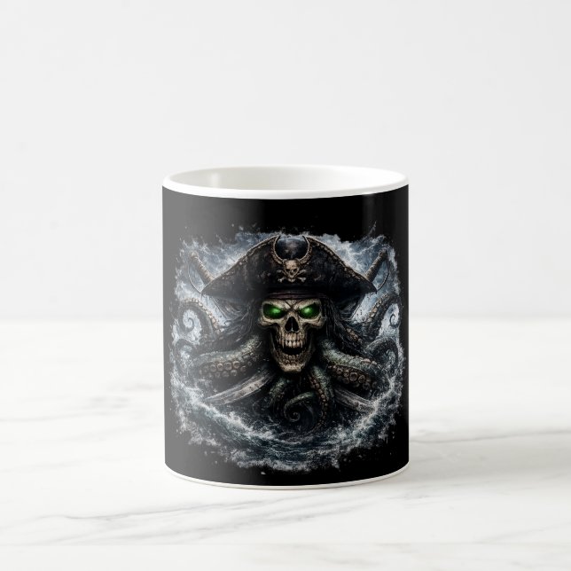 Kraken Pirate Skull Mug – Epic Sea Monster Pirate  Kaffeetasse (Mittel)