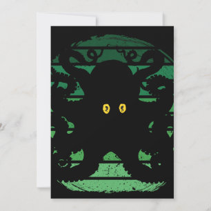 Kraken Retro Green Water Einladung