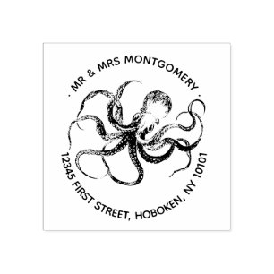 Kraken-Rücksendeadresse-Briefmarke Gummistempel