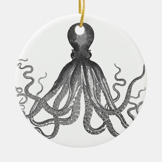 Kraken - schwarze riesige Krake/Cthulu Keramik Ornament (Vorne)