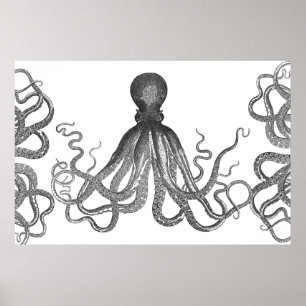 Kraken - schwarze riesige Krake/Cthulu Poster